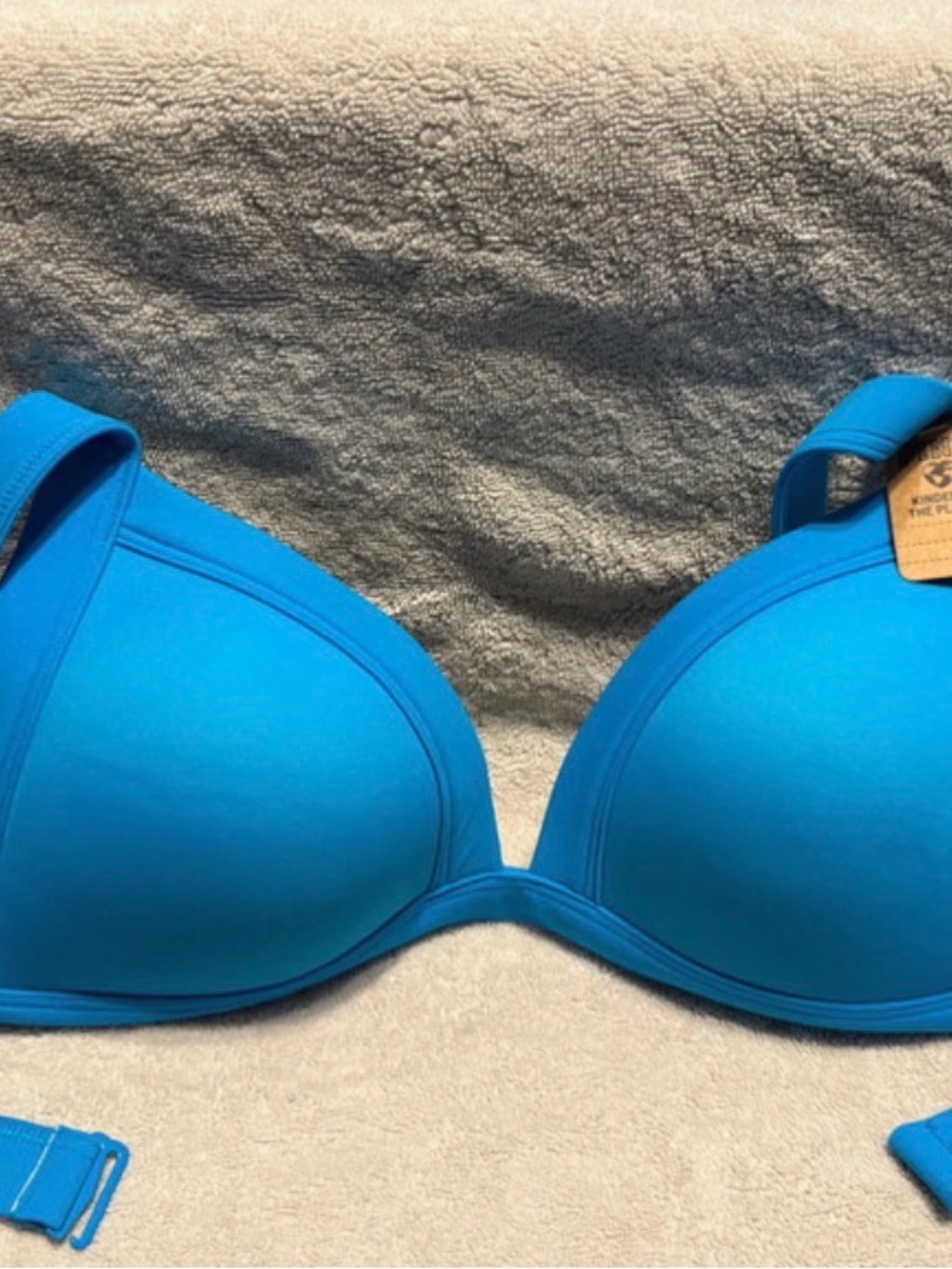 Victoria's Secret PINK Blue Bikini Top Large NWT
